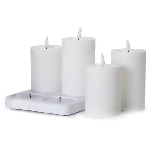 LED bloklys - 4 stk. - Hvid
