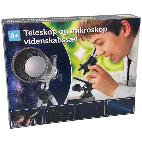 Astronomisk teleskop og mikroskop videnskabssæt