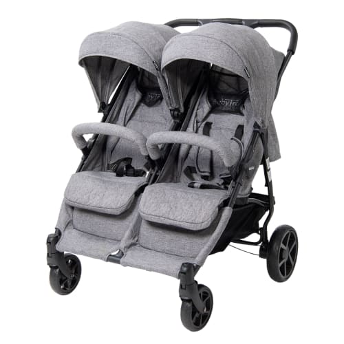 BabyTrold tvillinge-/søskendeklapvogn - OS2 - Denim grå