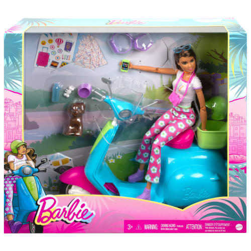 Barbie dukke med scooter - Holiday fun