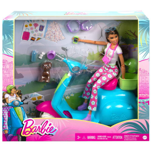 Billede af Barbie dukke med scooter - Holiday fun