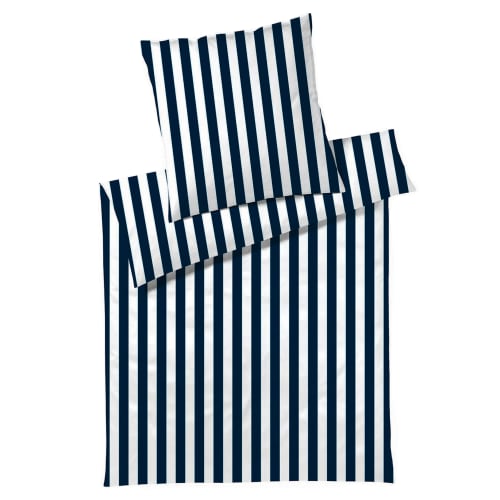 BySkagen sengetøj – Amalie – Mørkeblå/hvid