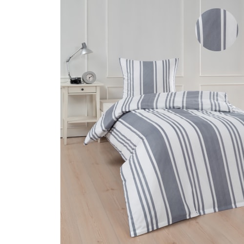 Billede af BySkagen sengetøj - Bari - Blå/Hvid