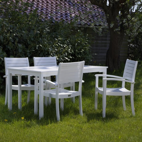 Coop Liva M havemøbelsæt med 4 stole - Hvid