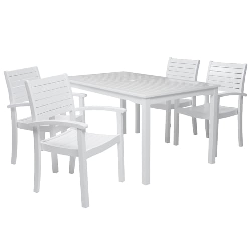 Billede af Coop Liva M havemøbelsæt med 4 stole - Hvid