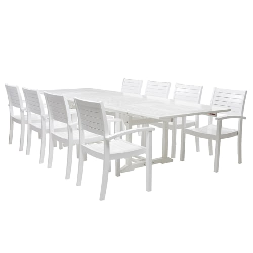 Coop Liva XL havemøbelsæt med 8 stole - Hvid