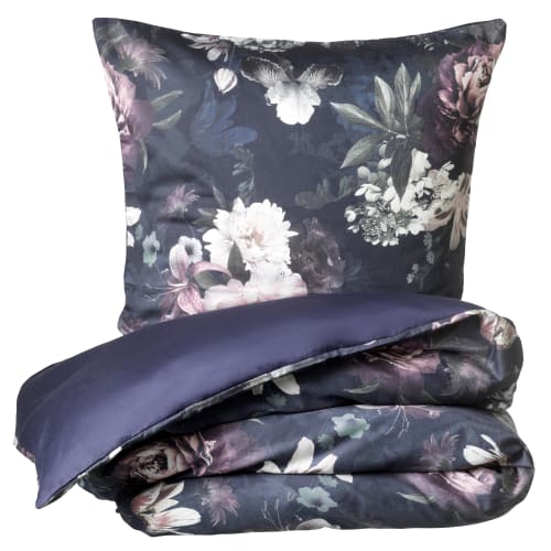 Coop sengetøj - Blomst - Mørkeblå