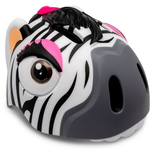Crazy Safety cykelhjelm til børn - Small - Hvid zebra