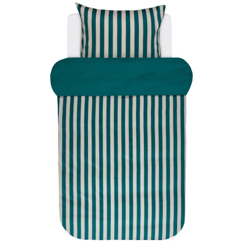 Essenza sengetøj - Marc O'Polo Classic Stripe - Grøn