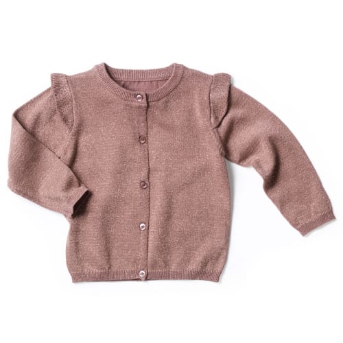 Friends cardigan  Rosa med guld glimmer