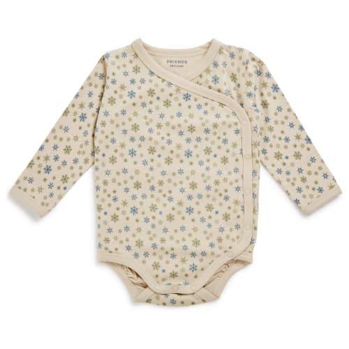 Friends langærmet body - Beige med mønster