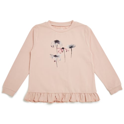 Friends langærmet t-shirt - Lyserød med blomsterprint