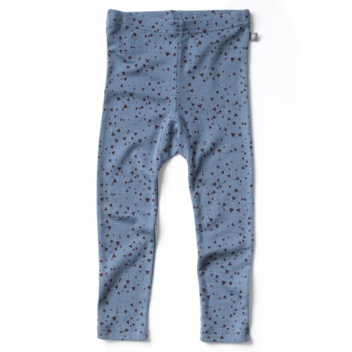 Friends leggings i merinould - Blå med mønster