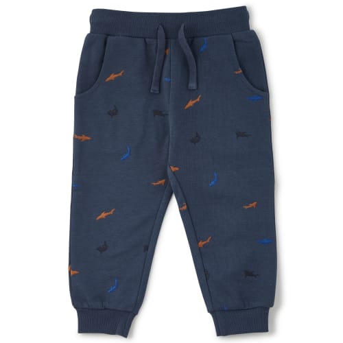 Friends sweatpants - Mørkeblå med hajprint