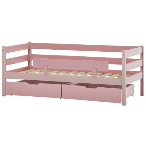 Hoppekids juniorseng m. sengehest og skuffer - ECO Comfort - Pale rose