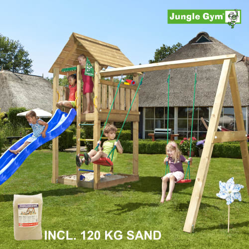 Jungle Gym Cabin legetårn med gyngemodul