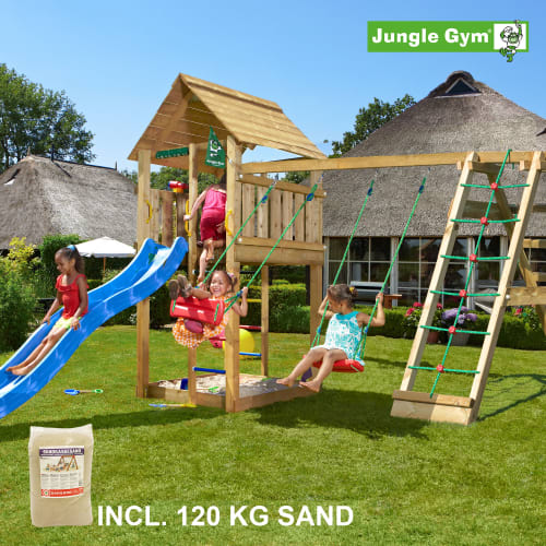 Jungle Gym Cabin legetårn med klatremodul