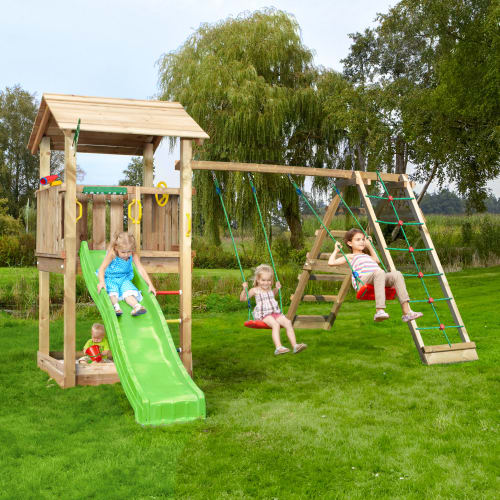 Se Jungle Gym Casa legetårn med klatremodul hos Coop.dk