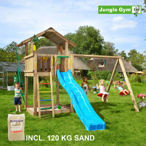 Jungle Gym Chalet legetårn med gyngemodul