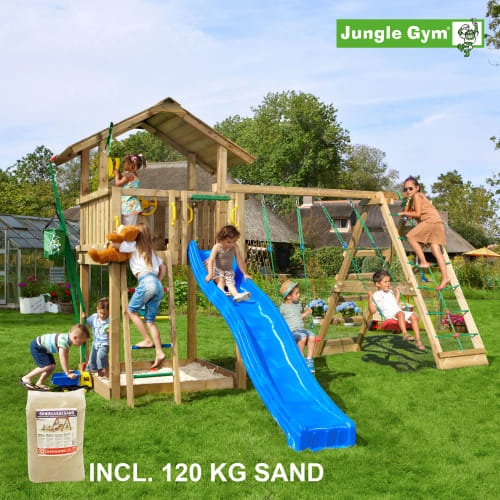 Jungle Gym Chalet legetårn med klatremodul