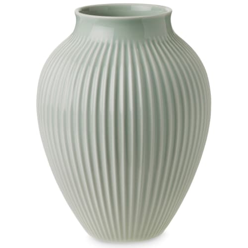 Knabstrup Keramik vase med riller - Mintgrøn