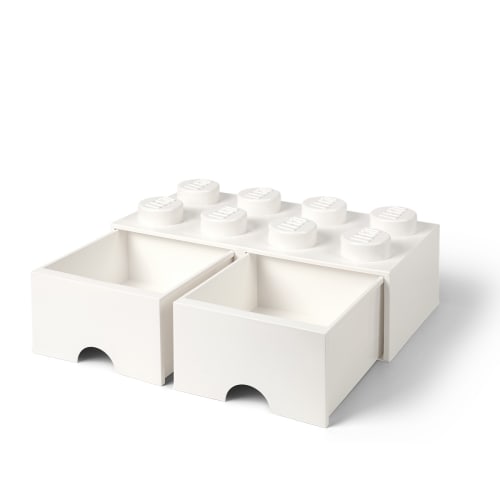 Billede af LEGO opbevaringskasse med 2 skuffer - Hvid