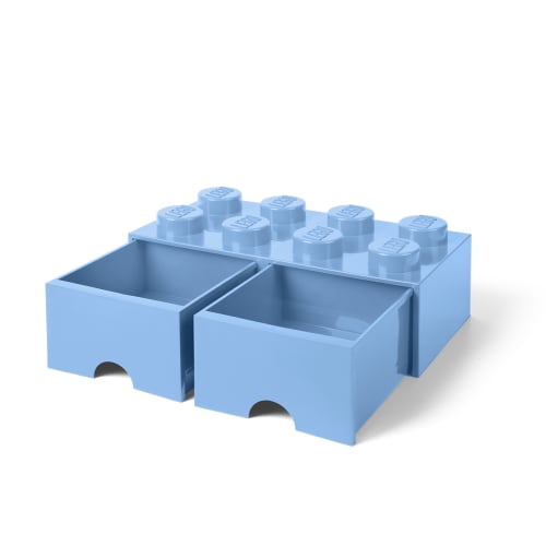 15: LEGO opbevaringskasse med 2 skuffer - Lyseblå