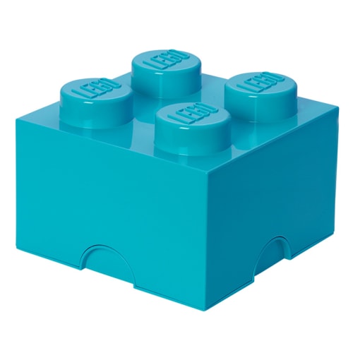 LEGO opbevaringskasse med 4 knopper - Blå