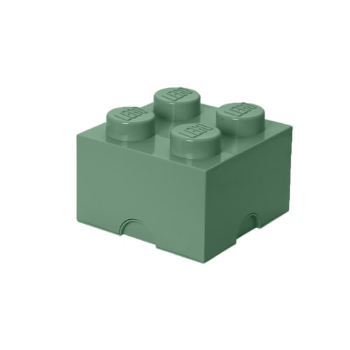LEGO opbevaringskasse med 4 knopper - Grøn