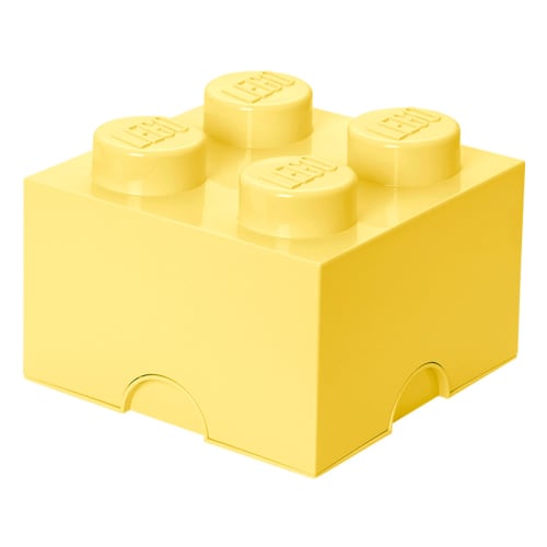 LEGO opbevaringskasse med 4 knopper - Gul