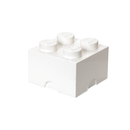 LEGO opbevaringskasse med 4 knopper - Hvid