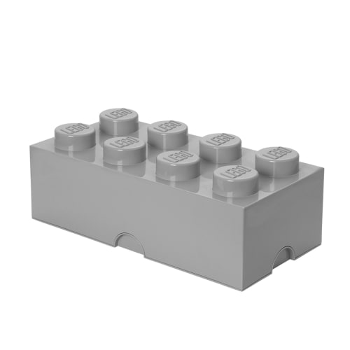 LEGO opbevaringskasse med 8 knopper - Grå