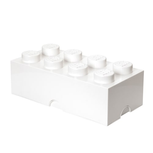 LEGO opbevaringskasse med 8 knopper - Hvid