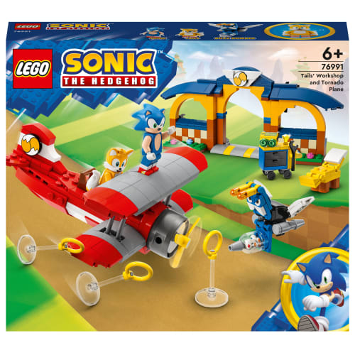 Billede af LEGO Sonic the Hedgehog Tails' værksted og Tornado-fly