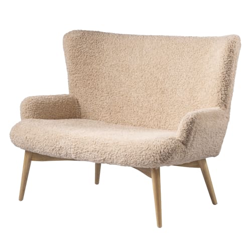 Living&more 2 pers. sofa - Teddy - Taupe