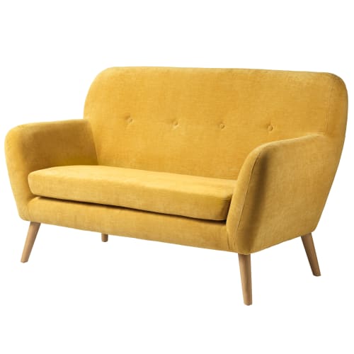 Living&more 2 pers. sofa - Vigga - Mustard