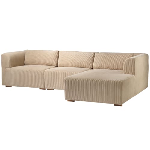 Living&more 3 pers. sofa med chaiselong - Karl - Beige