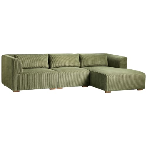 Living&more 3 pers. sofa med chaiselong - Karl - Grøn