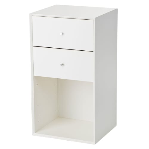 Living&more reol med skuffer - The Box - 71,2 x 39,4 x 34 cm - Hvid