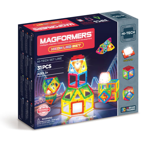 Magformers byggesæt - Neon LED set - 31 dele