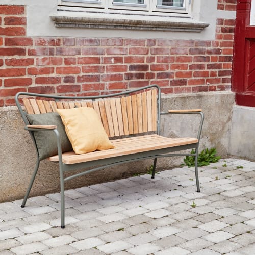Mandalay Marguerit havebænk - Teak/grøn