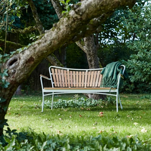 Mandalay Marguerit havebænk - Teak/hvid