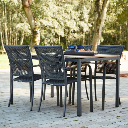 Mandalay Toscana havemøbelsæt med 4 Ravello stole - Teak/antracit