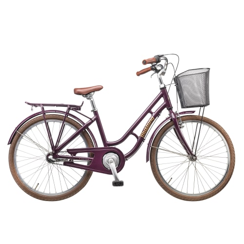 Se Mustang Dagmar 24" pigecykel med 3 gear - Dark grape hos Coop.dk