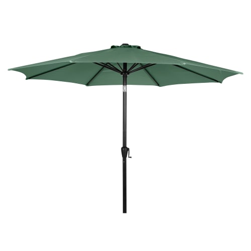1: Napoli parasol med krank og vippefunktion - Grøn