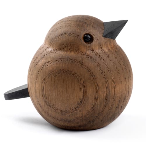 Novoform figur - Baby spurv - Røgbejdset eg