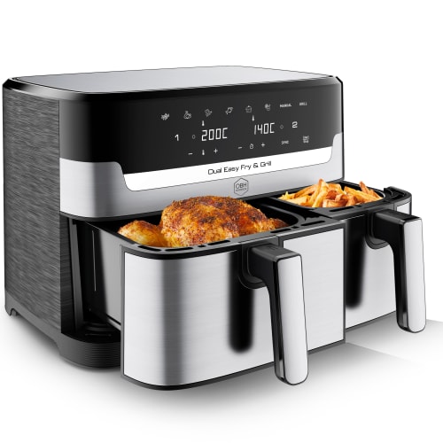 OBH Nordica airfryer - Dual Easy Fry & Grill 2in1 - Silver