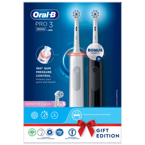 Oral-B eltandbørster - Pro 3 3900 - 2 stk.