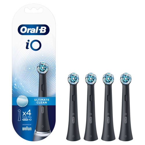 Oral-B tandbørstehoveder - iO Ultimate Clean - Sort - 4 stk.