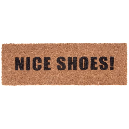 Present Time dørmåtte - Nice Shoes - Natur med sort skrift